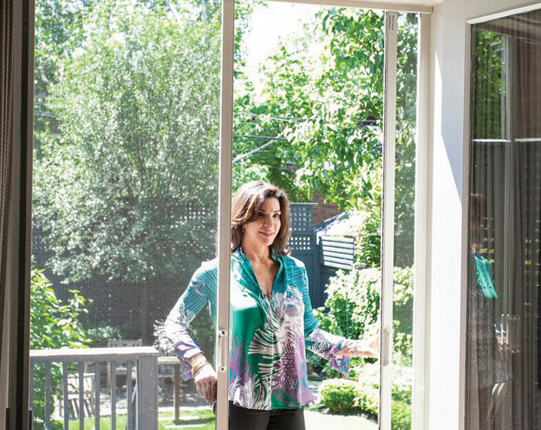 Hillary Farr from Love it or List it with her Phantom Screen for French doors.