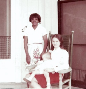 Mary White, the Ford's housekeeper with Mrs. Ford and baby Mena taken in 1969